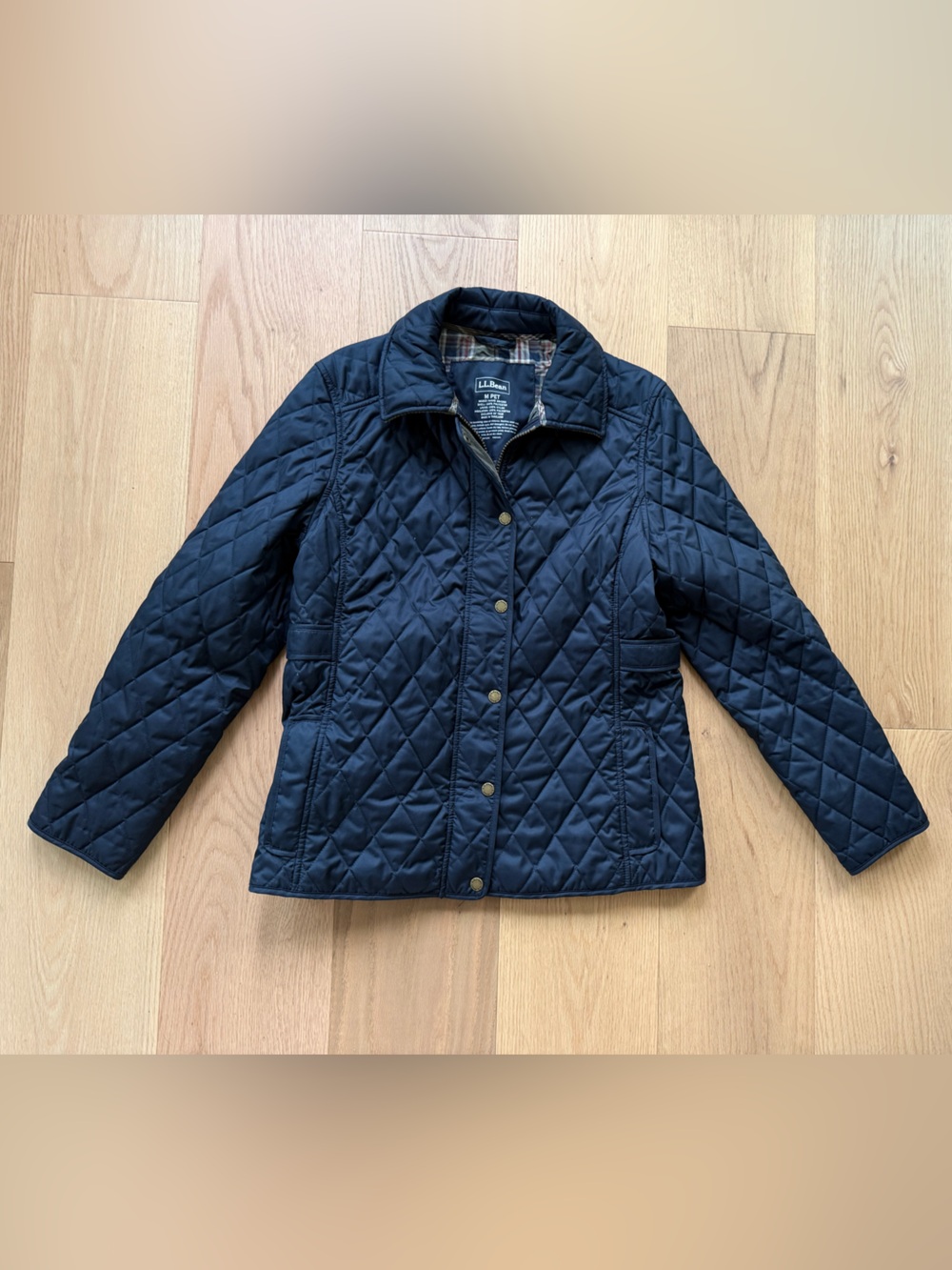 LL Bean quilted riding coat PETITE